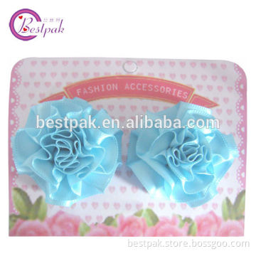 brightly satin ribbon rose flower hair accessories for small kids